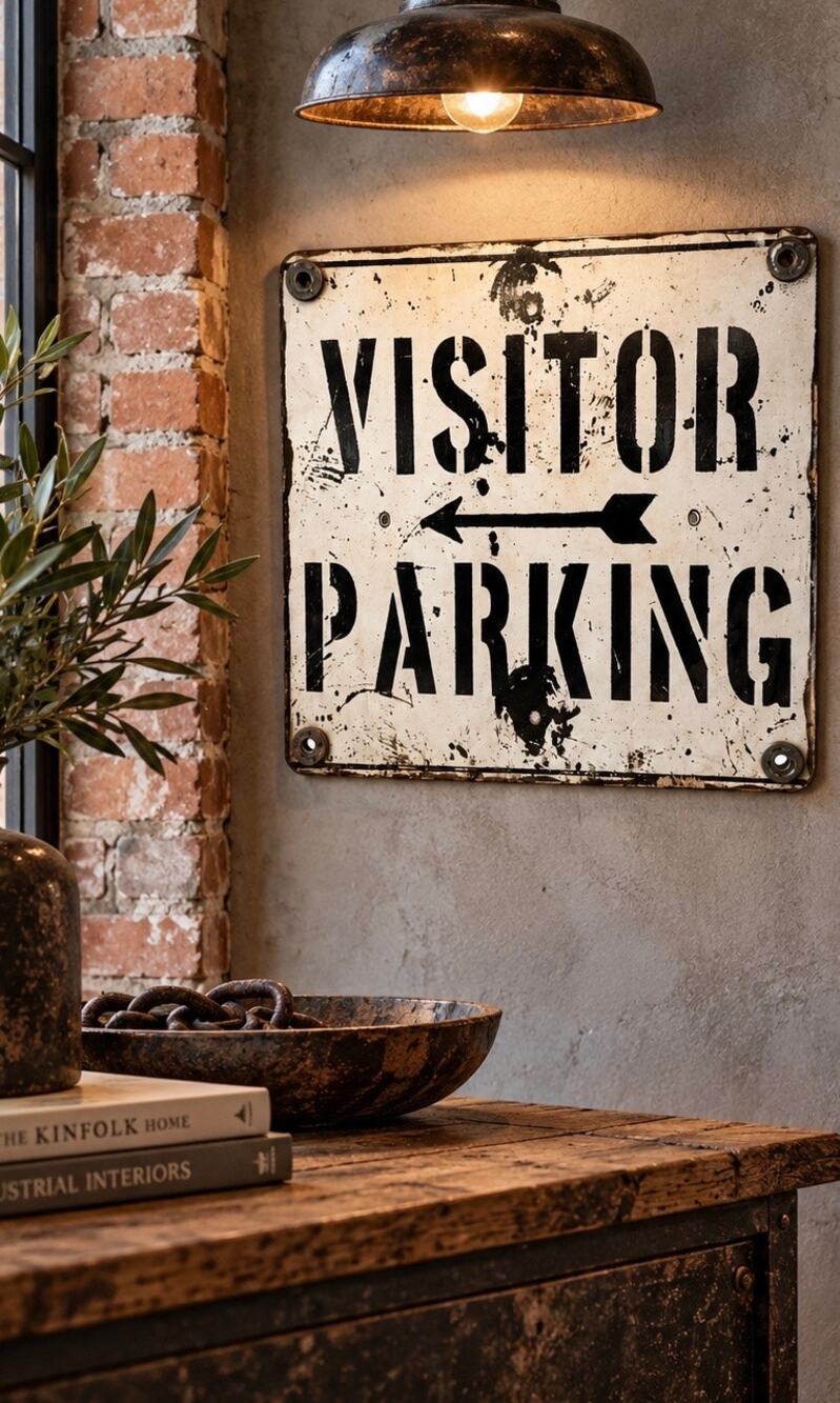 Vintage Style Industrial Visitor Parking Wall Decor Sign NWOT